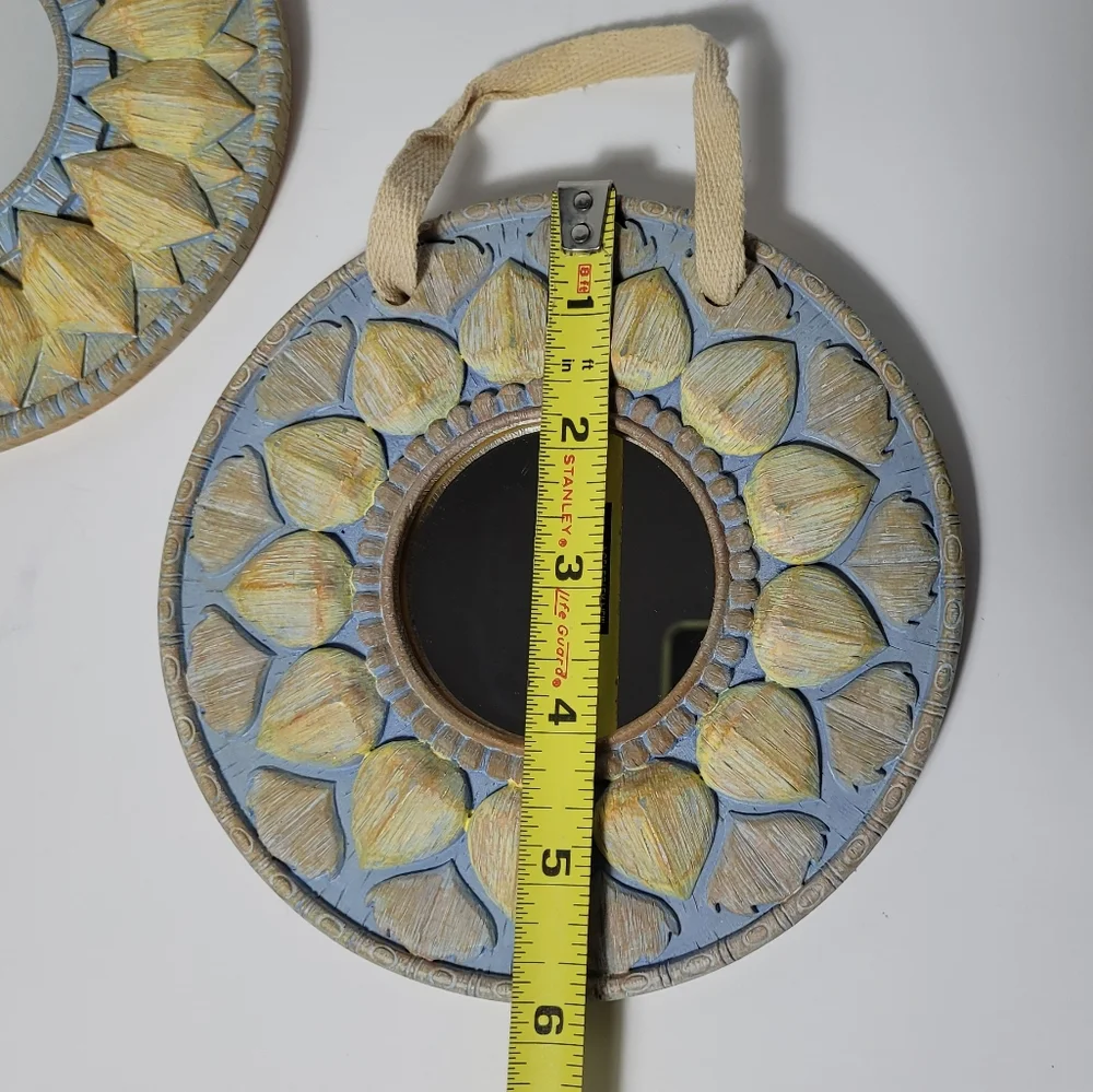 Set of Three Sunflower Theme Wall Decor Mirrors